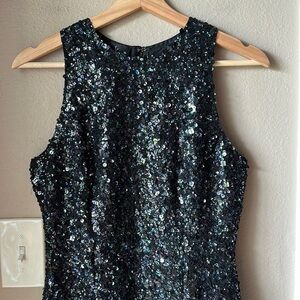 LAURENCE KAZAR Sequin Sleeveless Top